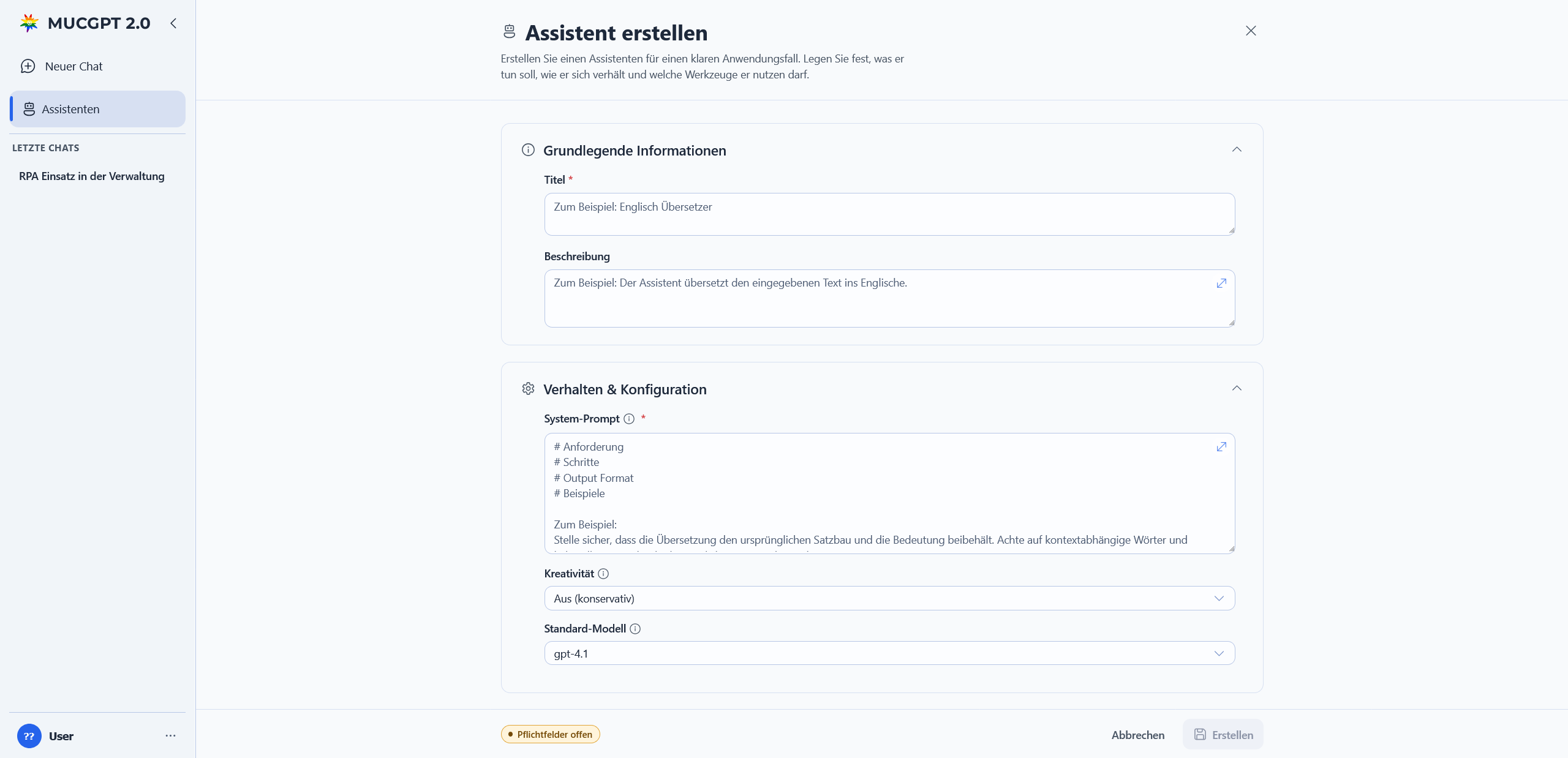 Assistant Creator